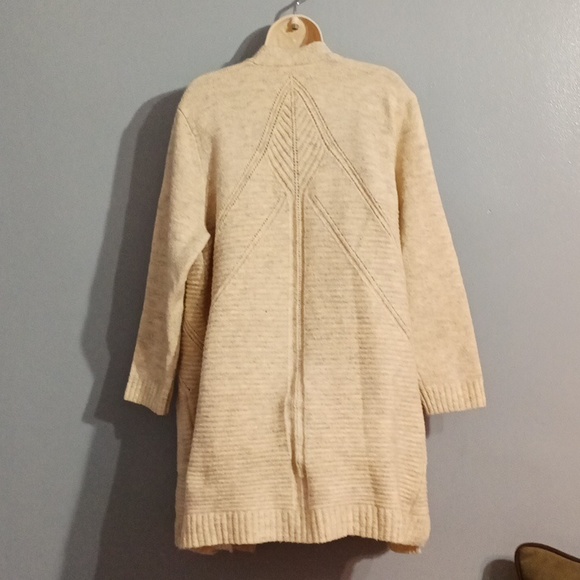 Terra & sky women's 2X 20w-22w cardigan sweater oatmeal color with gray blends - Picture 12 of 17